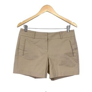Ann Taylor Classic Preppy Khaki Tan Dressy Cotton Spandex Shorts Size 6 Petite